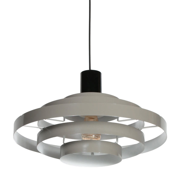 Graue Metallring-Pendelleuchte Ø 50 cm, höhenverstellbar, Wohn- und Esszimmer | Halo Cirque