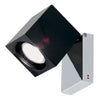 Applique murale Cubetto GU10 en verre, noir et chromé brillant, hauteur 17 cm