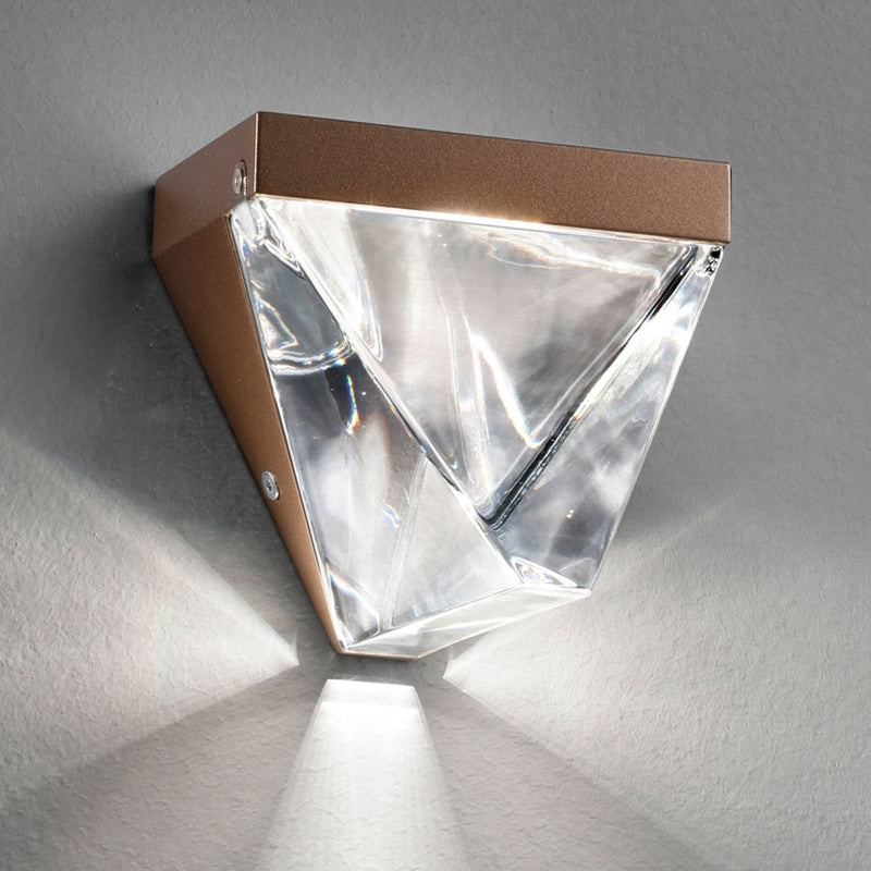 Applique murale LED Tripla en verre, bronze, hauteur 9,3 cm