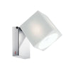 Applique murale Cubetto GU10 en verre, blanc et chromé brillant, hauteur 17 cm