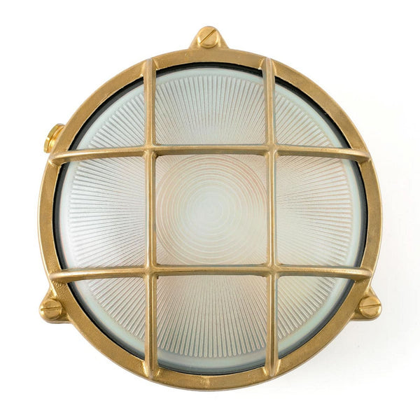 Applique d'extérieur Noray en laiton, transparent, Ø 19 cm, IP44