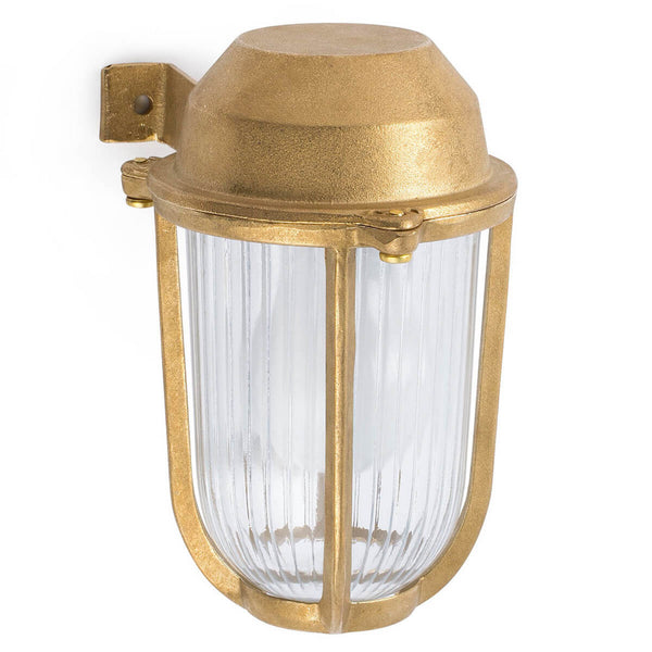 Applique d'extérieur Borda en laiton, transparent, hauteur 18 cm, IP44