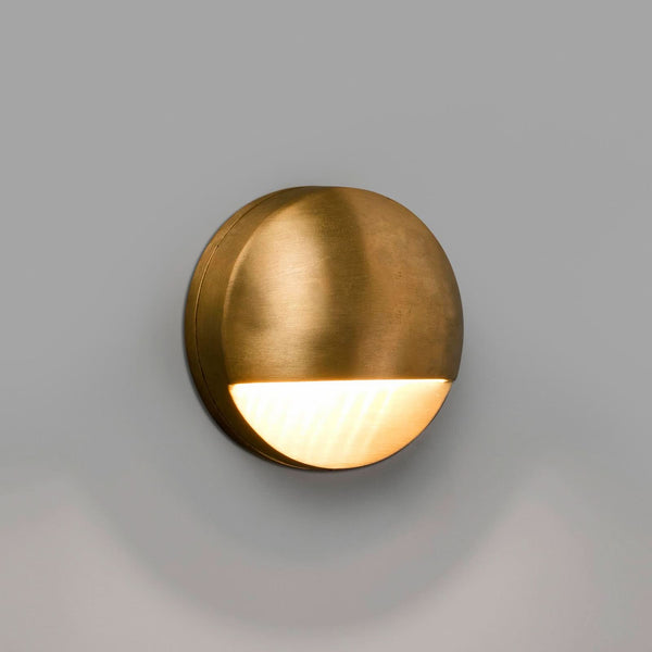 Applique d'extérieur LED Drak en laiton, transparent, Ø 9 cm, IP44