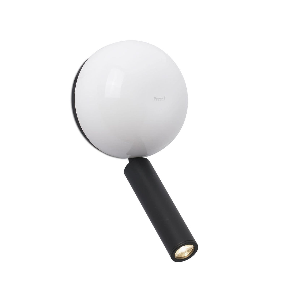 Applique murale LED Press en aluminium, noir et blanc, Ø 10,4 cm