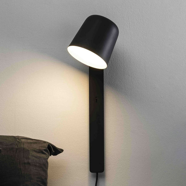 Applique murale Tila en acier, noir, hauteur 46 cm