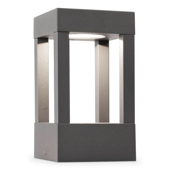 Potelet d'extérieur LED Agra en aluminium, gris foncé, hauteur 20 cm, IP54