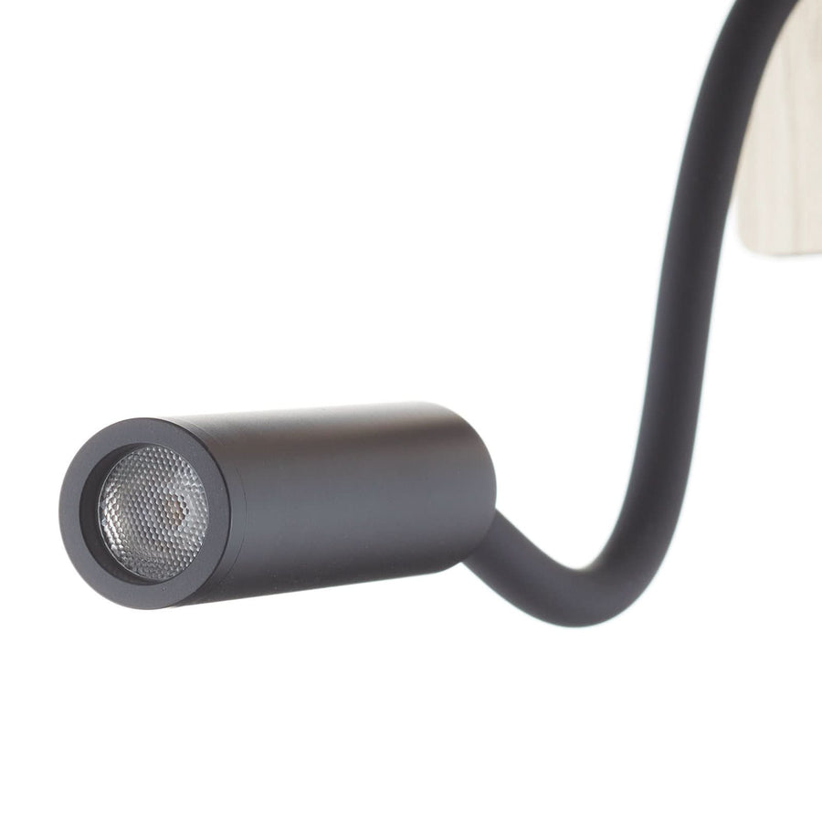 Applique murale LED Mood en bois, noir, hauteur 13 cm, 3000 K, 7,5 W