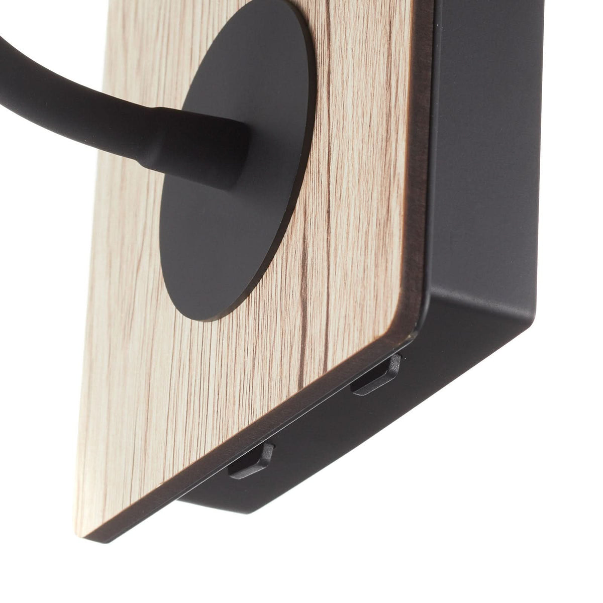 Applique murale LED Mood en bois, noir, hauteur 13 cm, 3000 K, 7,5 W