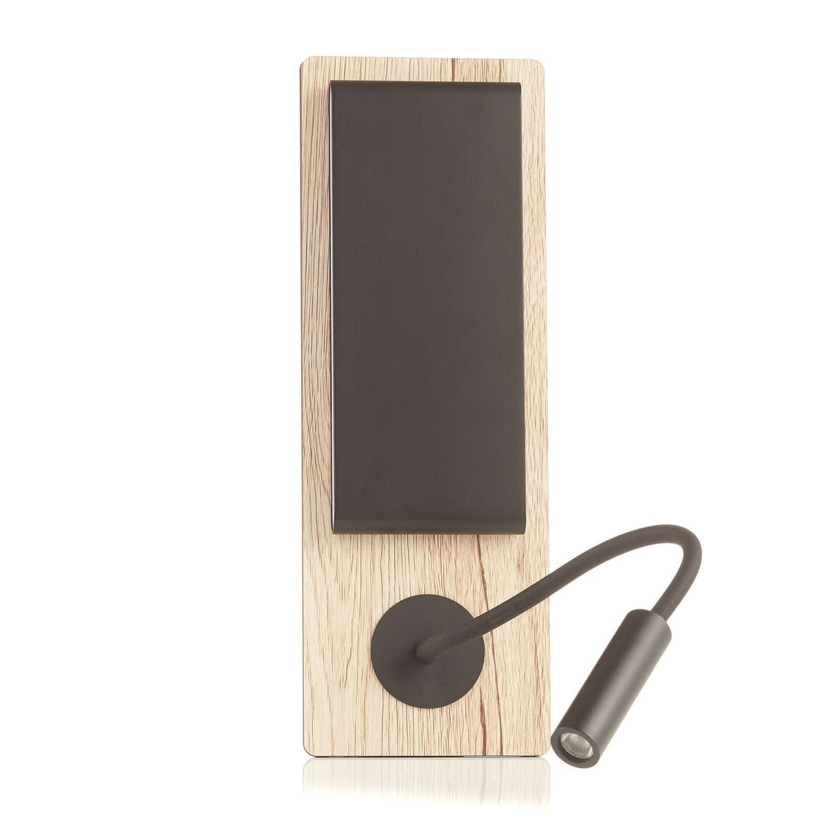 Applique murale LED Mood en bois, noir, hauteur 13 cm, 3000 K, 7,5 W