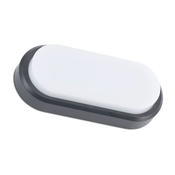 Applique d'extérieur LED Fred XL IK10, gris foncé et blanc, hauteur 11 cm, IP65