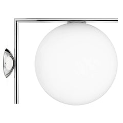 Applique murale IC C/W2 en verre, chromé, hauteur 31,6 cm