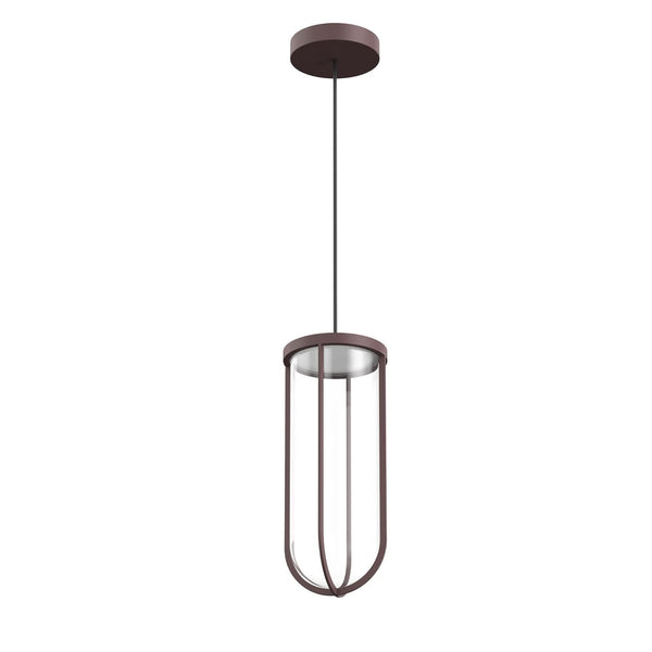 Suspension d'extérieur LED In Vitro en verre, marron foncé, Ø 18 cm