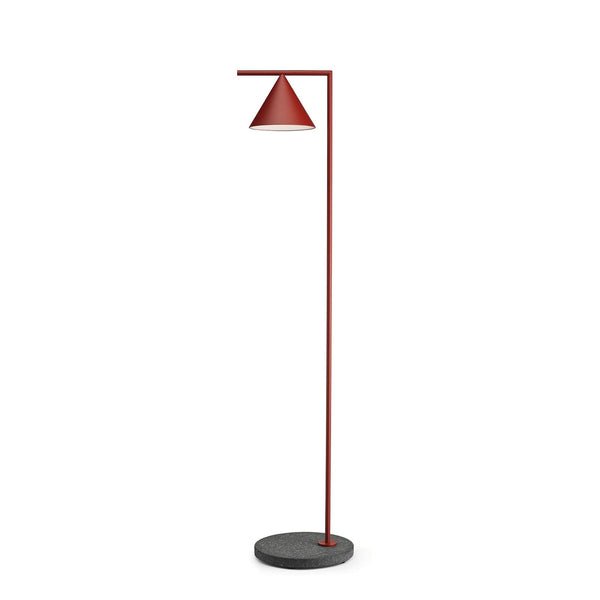 Lampadaire d'extérieur LED Captain Flint 4 en marbre, rouge foncé, Ø 32 cm, IP65