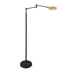 Schwarze Stehlampe Soleil 3515GO mit goldenen Details – wiederaufladbarer Akku und verstellbarer Arm