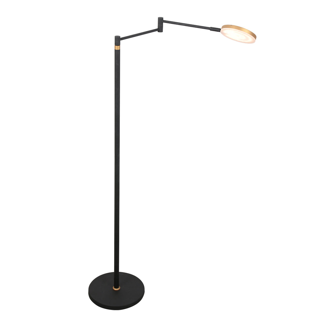 Schwarze Stehlampe Soleil 3515GO mit goldenen Details – wiederaufladbarer Akku und verstellbarer Arm