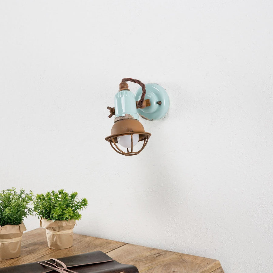 Applique murale C1675/1 en céramique, turquoise, Ø 9 cm