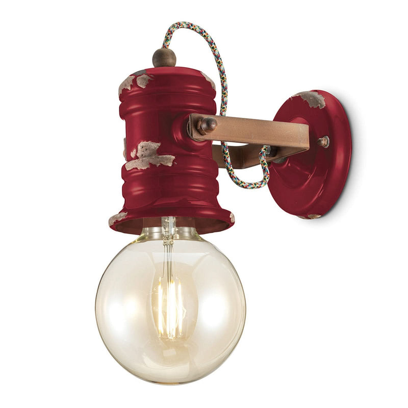 Applique murale C1843 en céramique, rouge foncé, Ø 13 cm