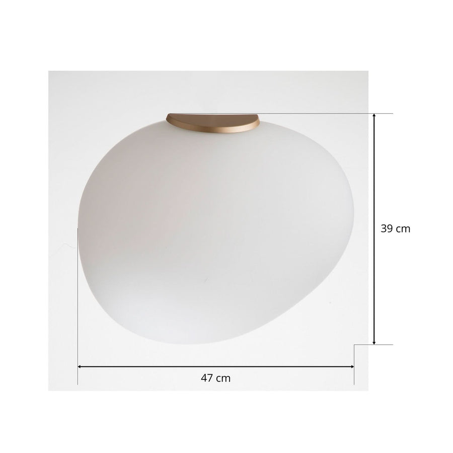 Applique murale Gregg en verre, doré et blanc, hauteur 39 cm, 30 W, largeur 47 cm, modèle 2