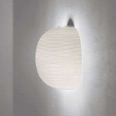 Applique murale Gem en verre, blanc, hauteur 39 cm