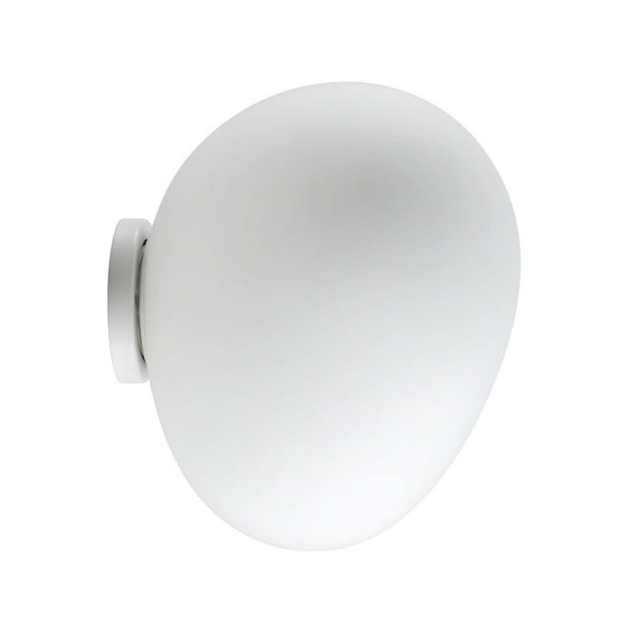 Applique murale Gregg Midi en verre, blanc satiné, hauteur 21 cm