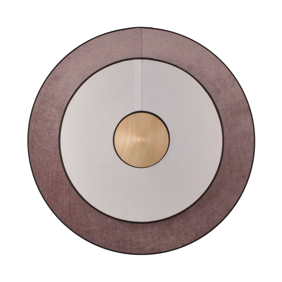 Applique murale LED Cymbal S en velours, rose et bois, Ø 34 cm