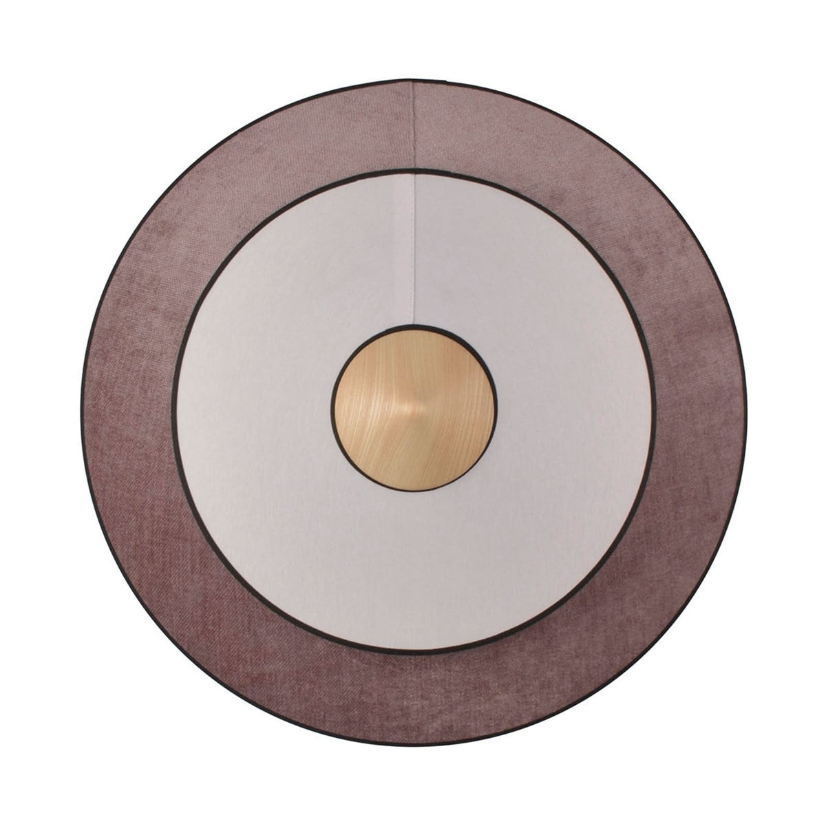 Applique murale LED Cymbal S en velours, rose et bois, Ø 34 cm