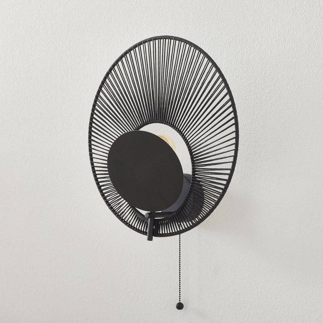 Applique murale Oyster en coton, noir, Ø 40 cm