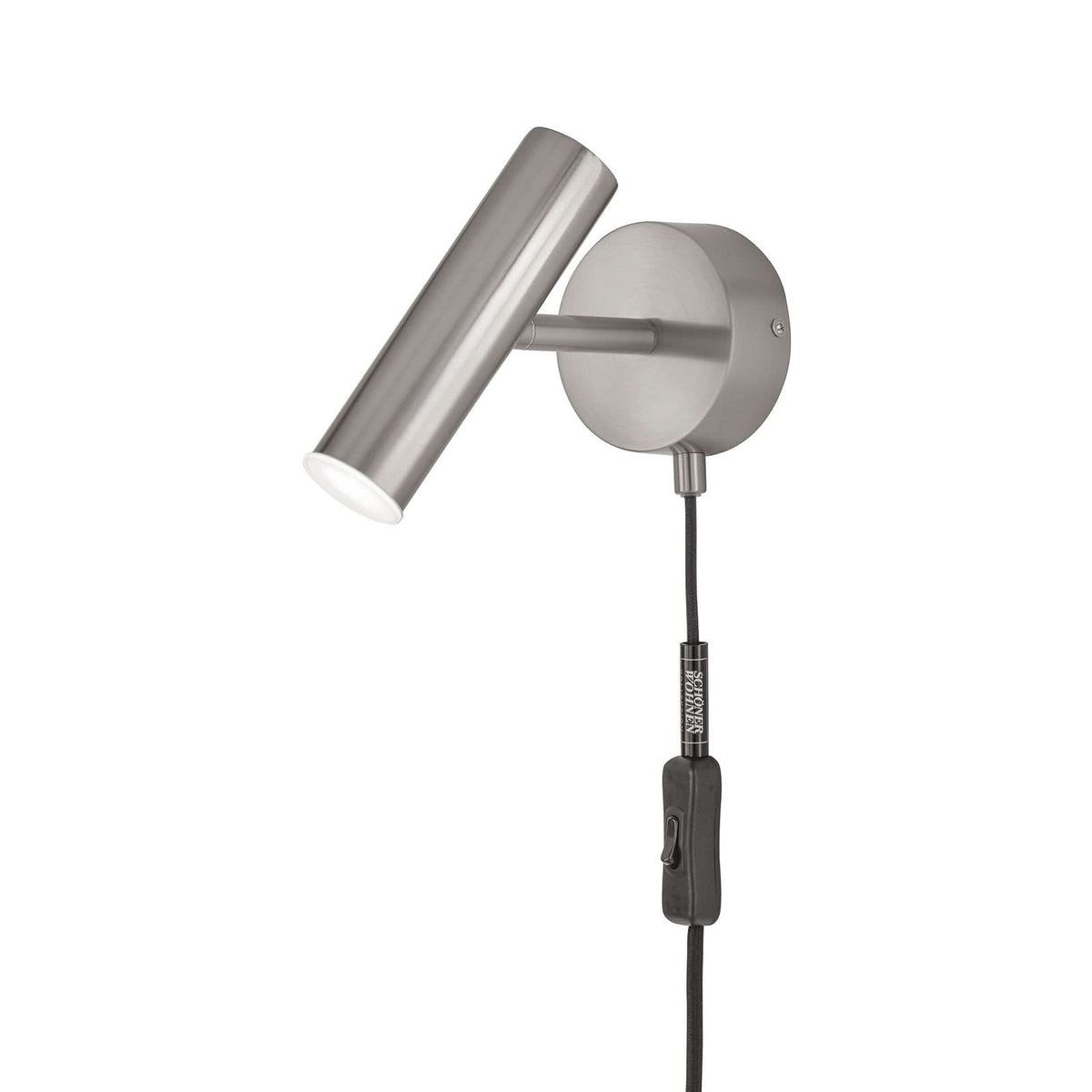 Applique murale LED Stina en tissu, nickel et noir, hauteur 17 cm
