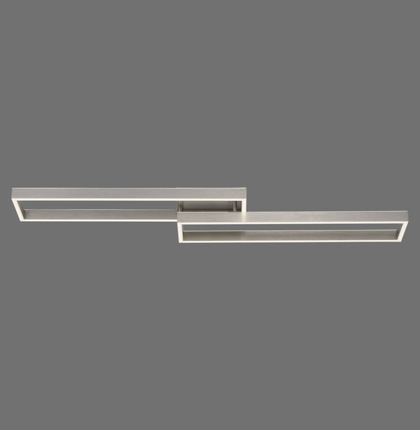 Plafonnier Paan argenté, L 110,5 cm