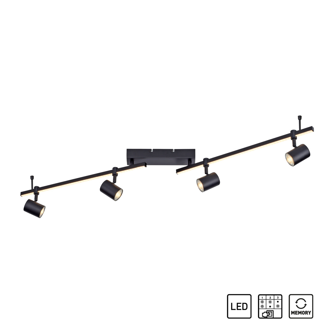 Plafonnier Barik 5 lumières noir