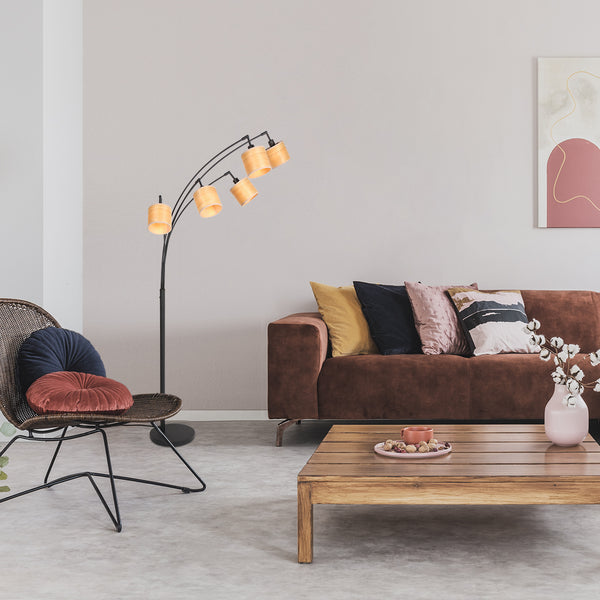 Schwarze Bogenlampe 5-flammig | Qile