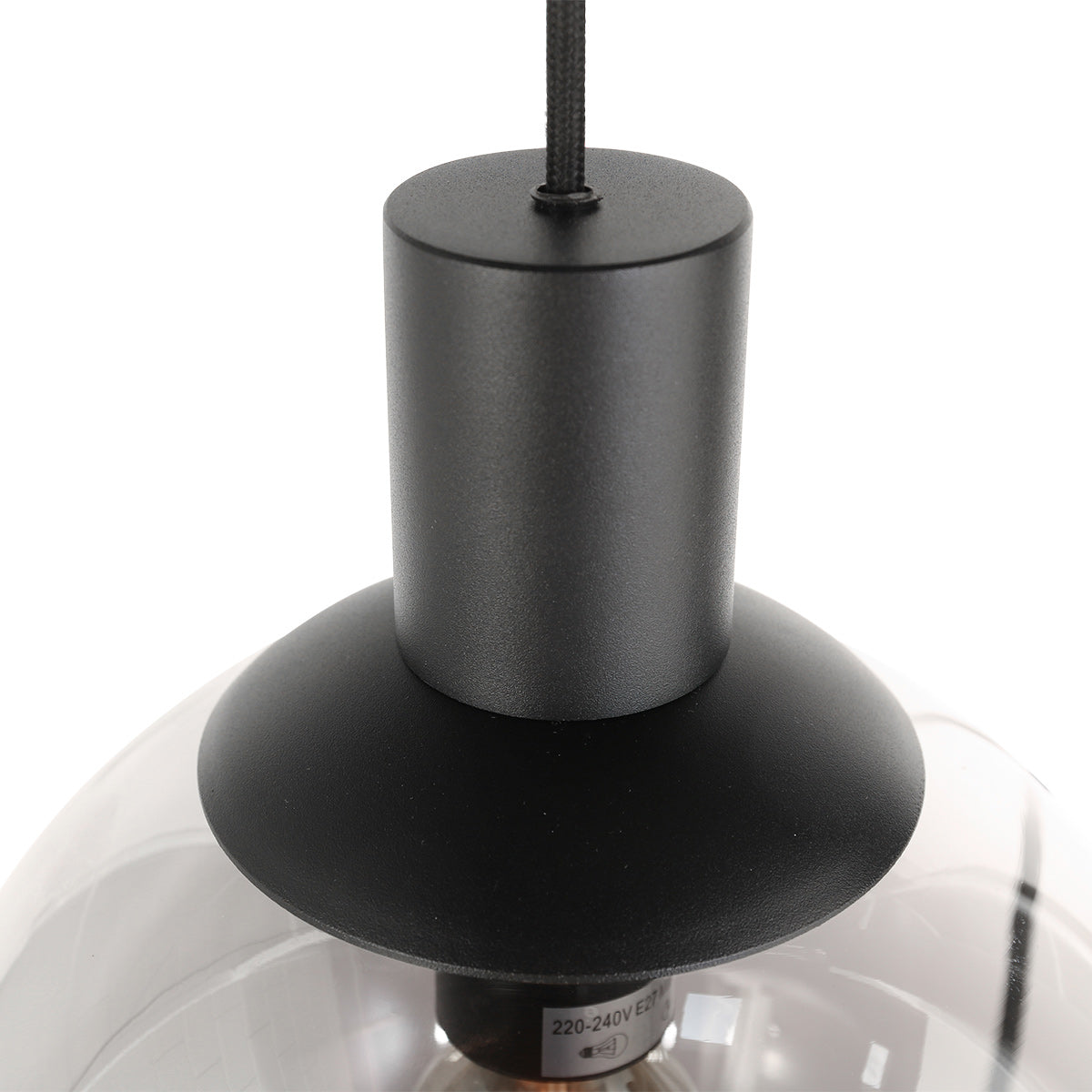 Plafonnier rond Ø 40 cm de la suspension verre fumé