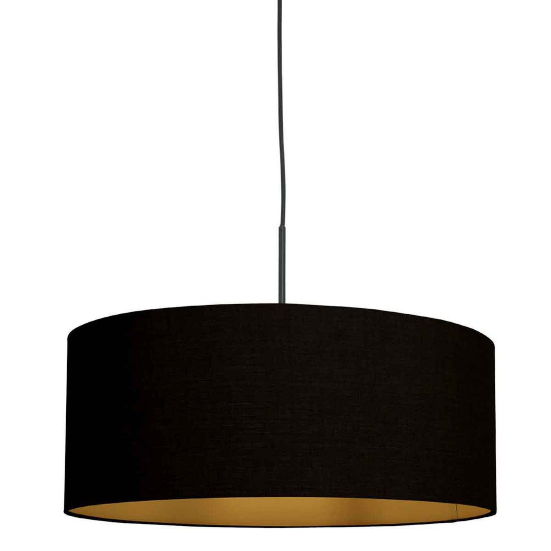 Hängeleuchte Leinen schwarz innen gold Ø 50 cm, E27 | Sparkled Leinen
