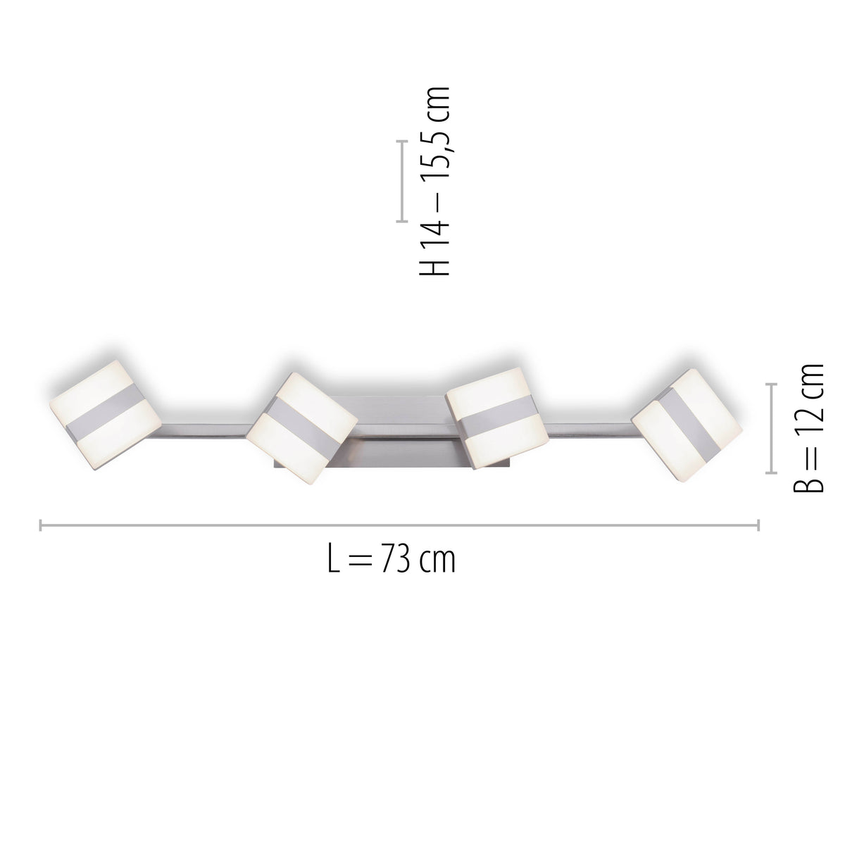 Plafonnier Lolasmart-Sabi acier, L 12 cm
