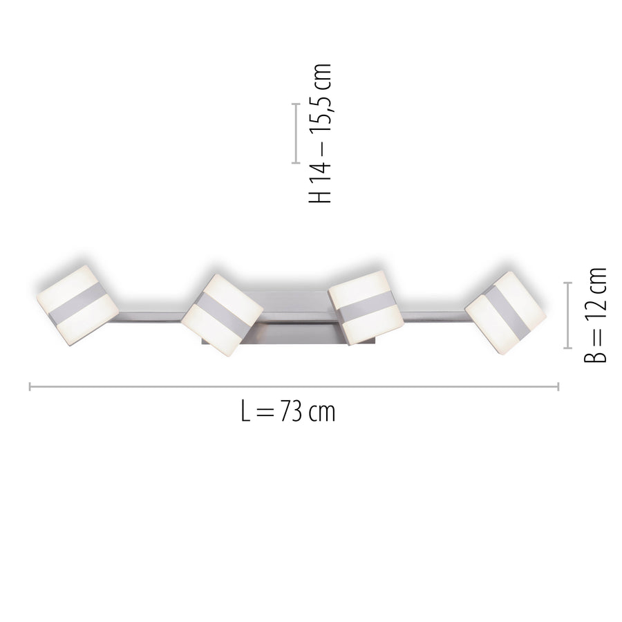 Plafonnier Lolasmart-Sabi acier, L 12 cm