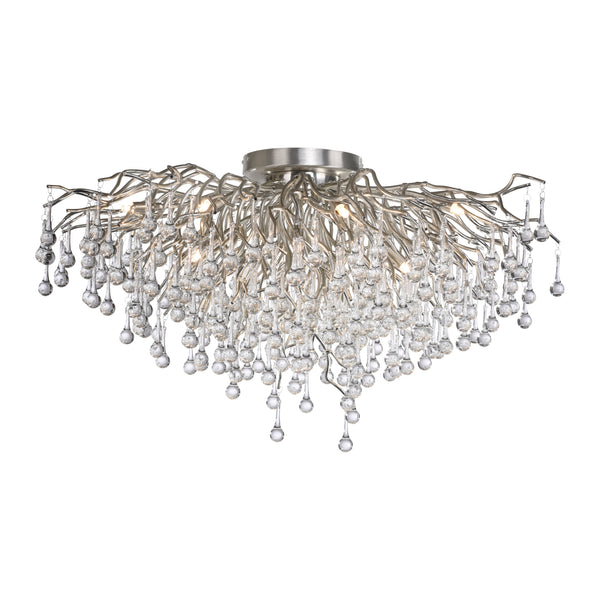 Plafonnier Icicle 14 lumières acier