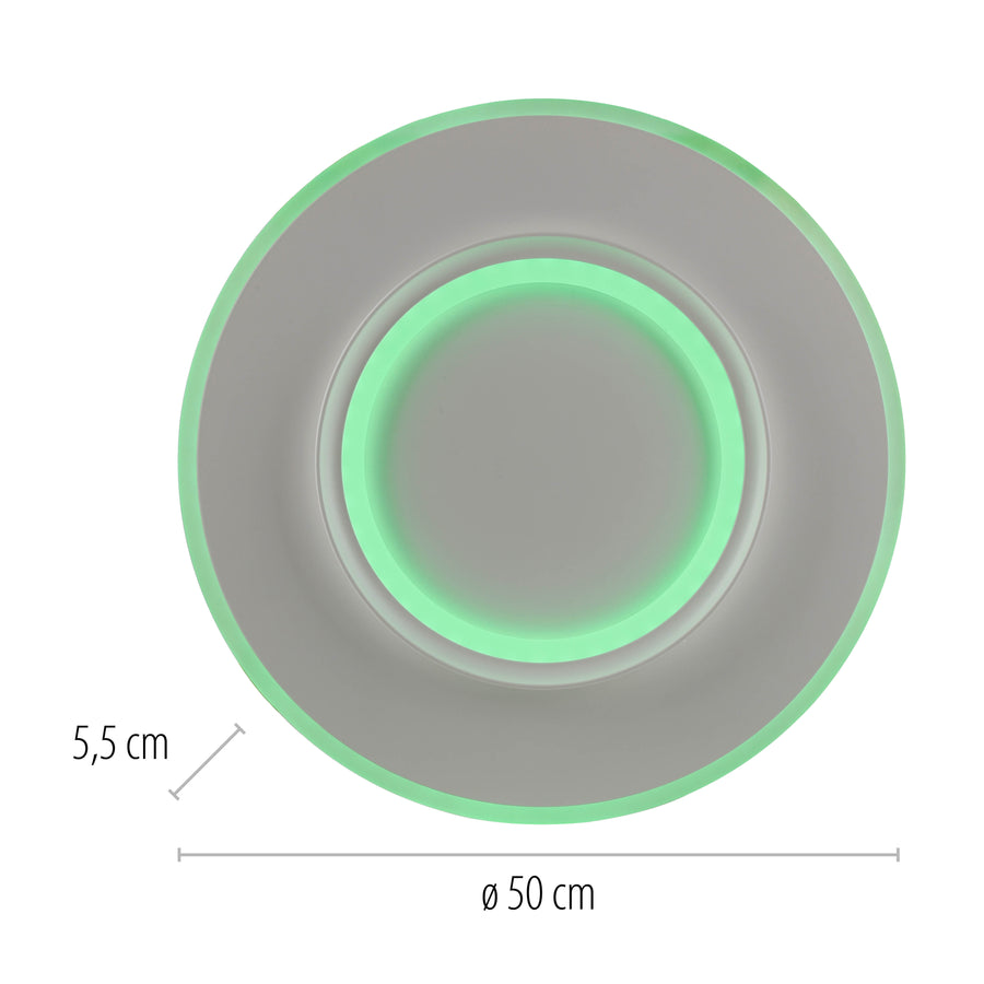 Plafonnier Q-Kalina blanc, L 50 cm