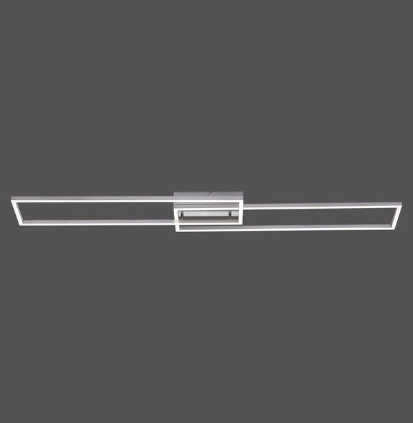 Plafonnier Iven acier, L 110 cm