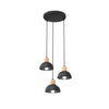 3-flammige Pendelleuchte Seco schwarz, Premium