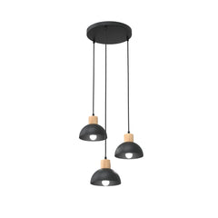 3-flammige Pendelleuchte Seco schwarz, Premium