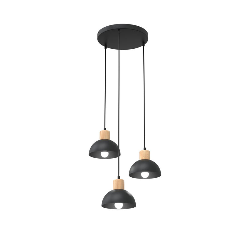3-flammige Pendelleuchte Seco schwarz, Premium