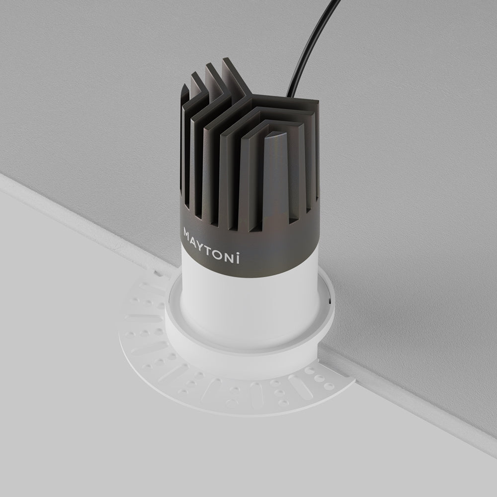 Vue latérale du module encastré avec dissipateur noir et inscription discrète