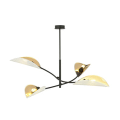 Deckenleuchte Lotus, 4-flammig, weiß und gold