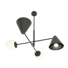 Hermes Pendelleuchte, 4-flammig, schwarz