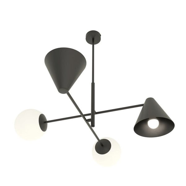 Hermes Pendelleuchte, 4-flammig, schwarz