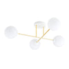 Plafonnier Magnum 4 lumières blanc, verre opale
