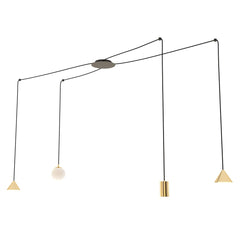 Fuji 4-flammige Pendelleuchte goldfarben