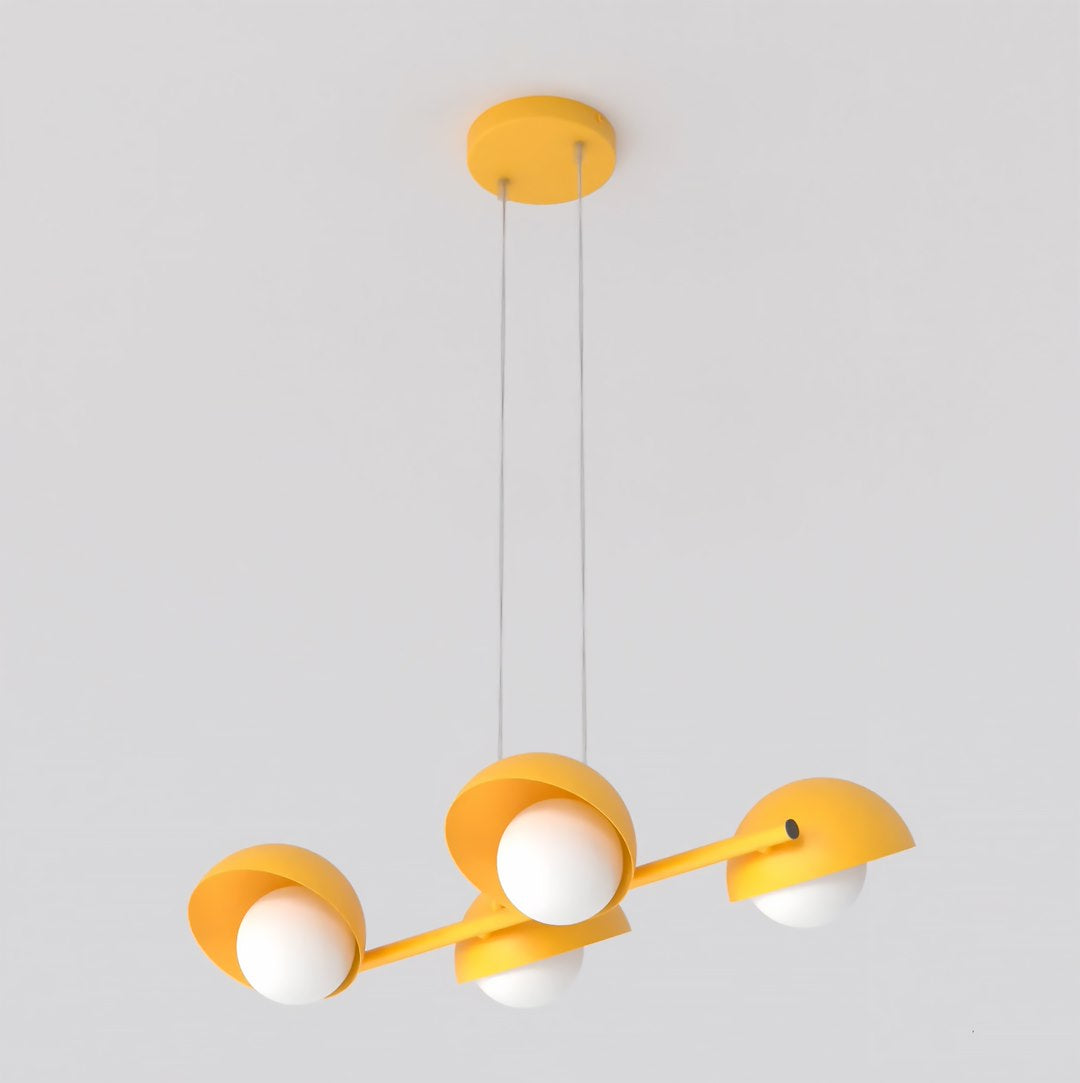 Vue de trois quarts montrant la barre transversale reliant les quatre diffuseurs orientables