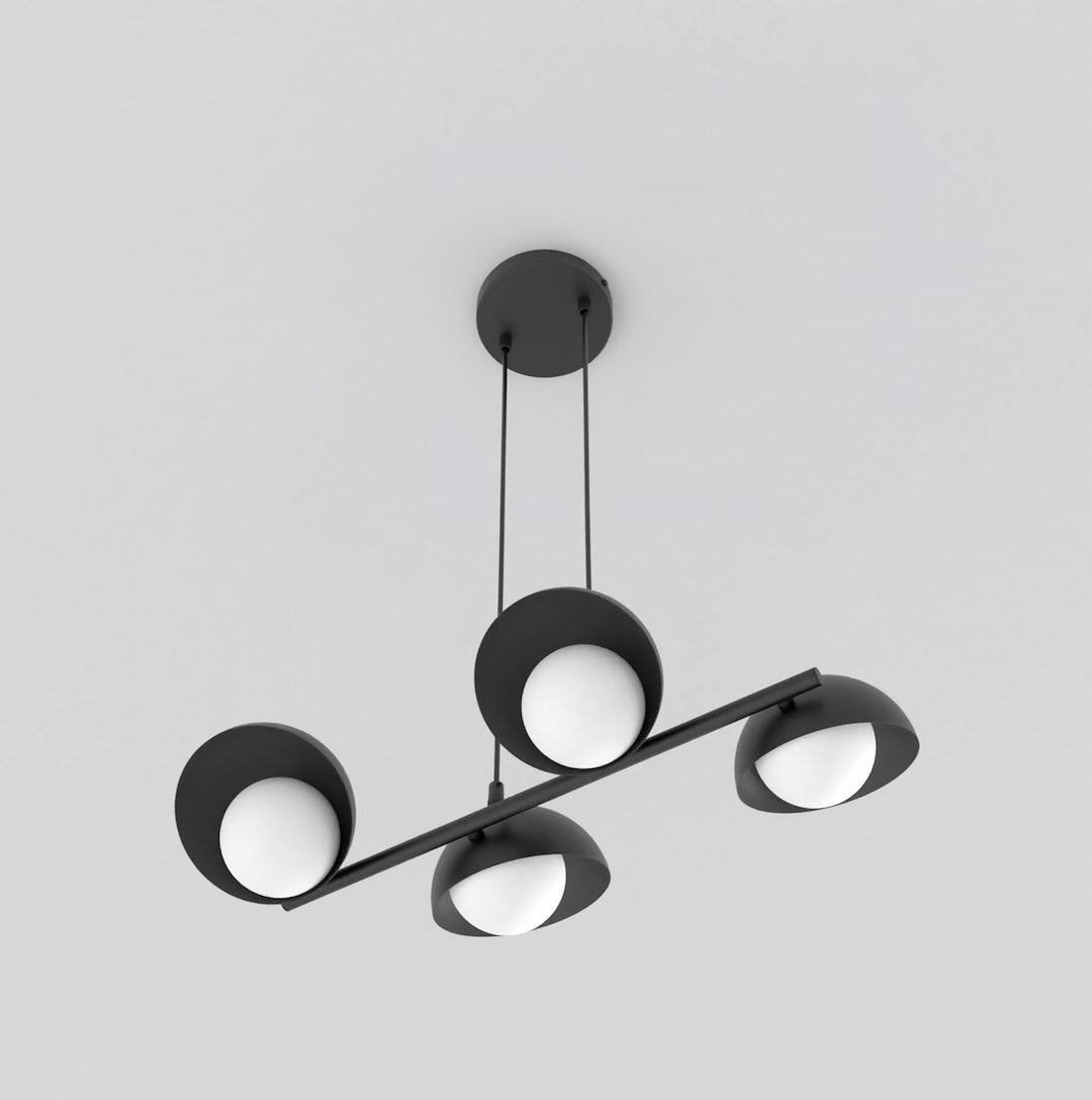 Suspension Boom 4 lumières noire