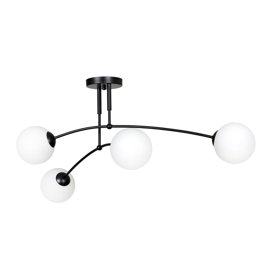 Plafonnier Pregos 4 lumières noir